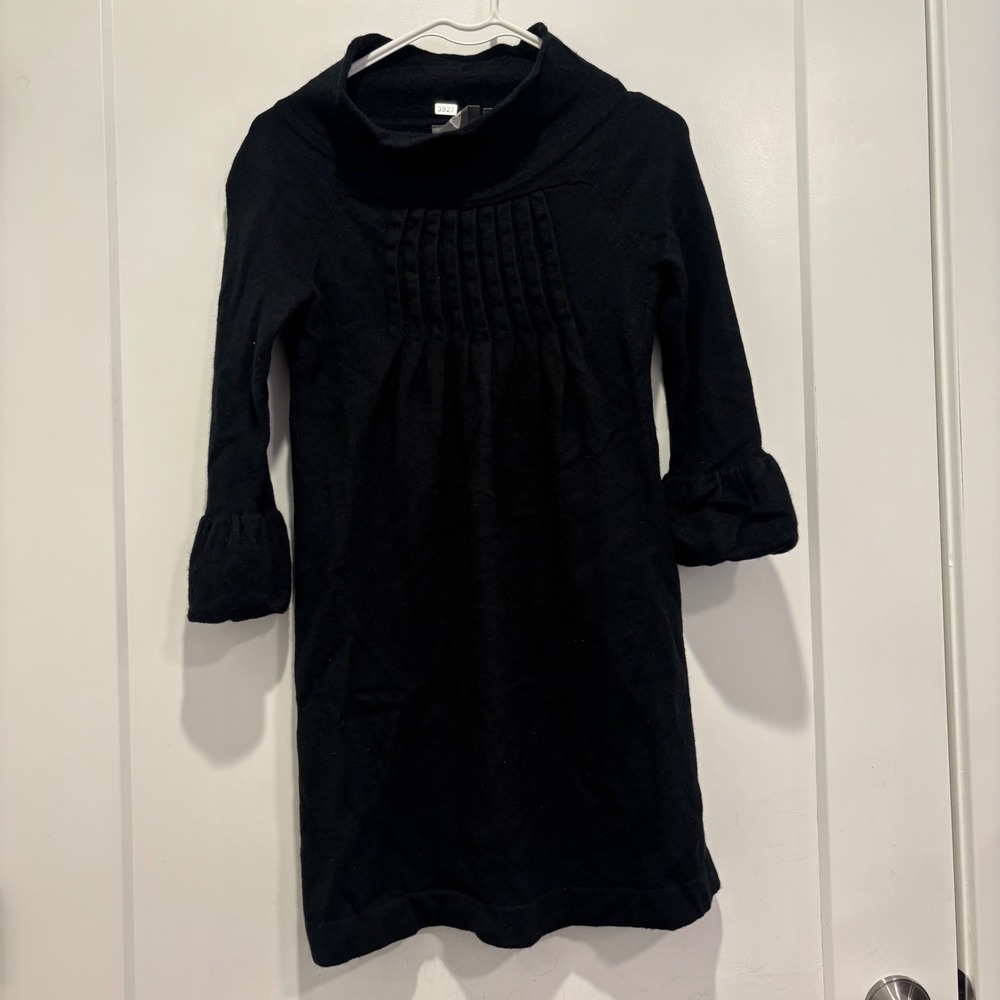 Girls from Savoy Anthropologie Black 100% Merino Wool Long Sleeve Sweater XS